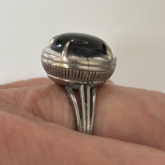 Vintage Platinum Genuine Black Star Sapphire Ring - Picture 11 of 13